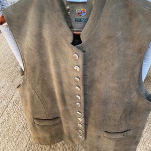 Men’s Tyrolean Suede Vest European Size 50, US size 40-42.